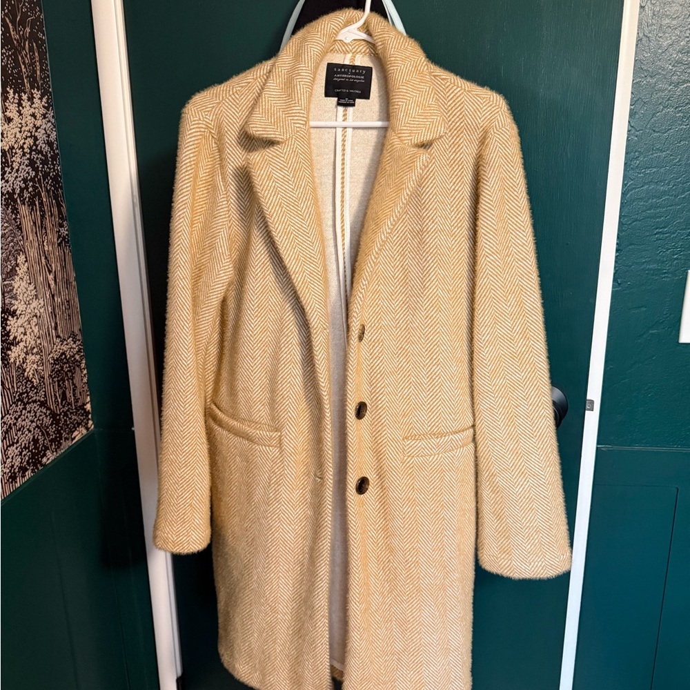 Mustard Herringbone Wool Coat- Sanctuary for Anthropologie